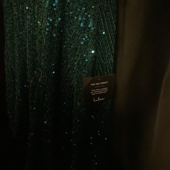 Lulus green shimmer sequence dress new with tags - Picture 4 of 12